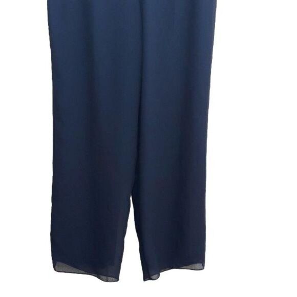 Vtg 90's R&K Evening Dress Pants Formal Sheer Wide Flowy Straight Leg Blk Sz 16 - Picture 6 of 8